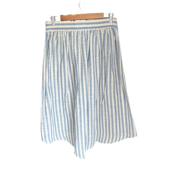 Max Studio - NWT Hi-Low Hem Linen Blend Striped Skirt Sz M - Picture 5 of 9